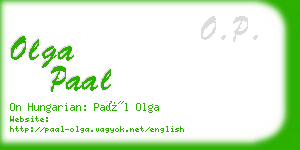 olga paal business card